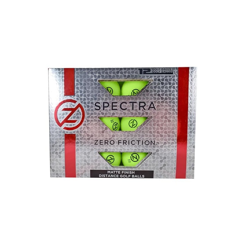Zero Friction Spectra Dozen Golf Balls, Neon Lime