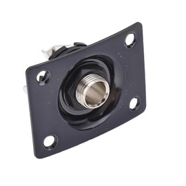 Electric Guitar Output Jack Plate Metal Compact & Easy To Install, Wide Application for PRS, Telecaster and Similar Guitars (Black)
