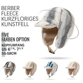 Clakllie Unisex Warme Outdoor Trapper Mütze Winddicht Bomber Fliegermütze Wintermütze mit Ohrenklappen Winter