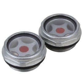 BQLZR Silver Tone 26mm Dia G3/4 Male Threaded Metal Air Compressor Oil Level Sight Glass Window Pack of 2