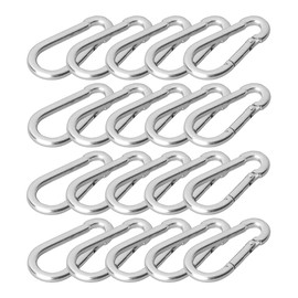 Carabiner Hooks Steel Carabiner with Snap Hooks Pack of 20 6 mm x 60 mm