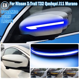 Dynamic LED Side Mirror Turn Signal Light Indicator For Nissan X-Trail T32 Rogue Qashqai J11 Murano Z52 Juke Navara Pathfinder(Blue-Yellow)