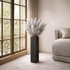 18" Modern Black Vertical Stripe Floor Vase, Tall Centerpiece Vase