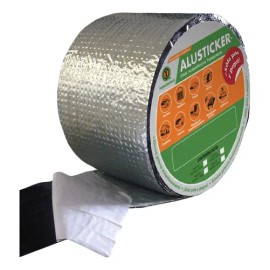 Cinta Tapagoteras 14 Cm Autoadherible  Repara Filtraciones Plateado                                                                                   