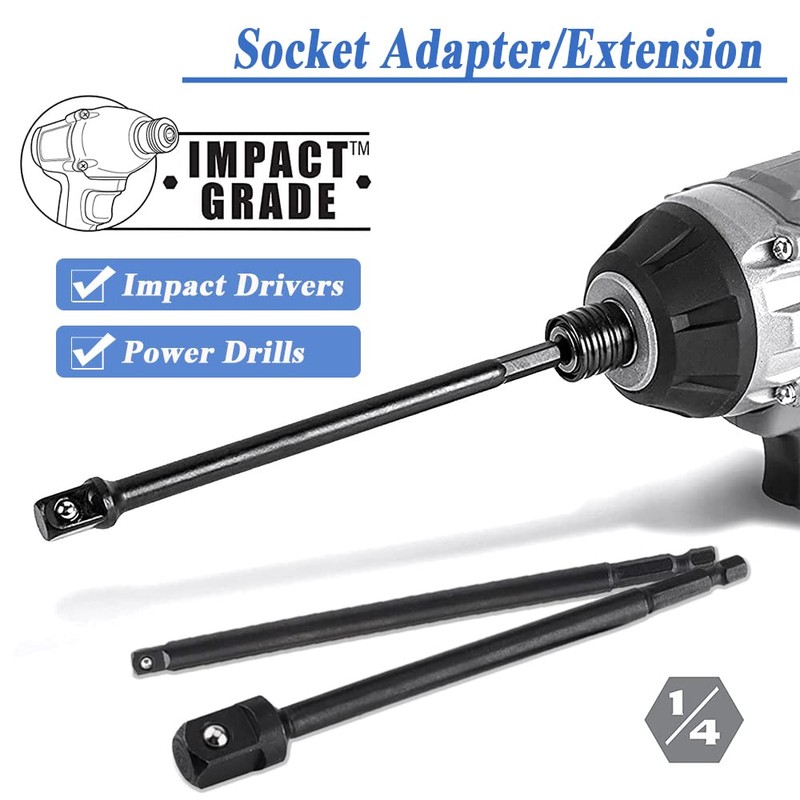 Mesee 3 Pieces Impact Grade Socket Adapter Set, 150mm Impact