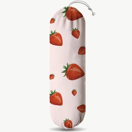 Strawberry Plastic Bag Holder, Grocery Bags Storage Organizer, Reusable Shopping Bags Holder Dispenser, Summer Home Decor, Farmhouse Kitchen Decor Gifts for Women, Kitchen Pattern Garbage Bag 41