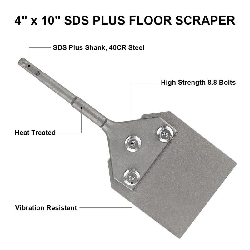 SDS Plus Floor Scraper 4" x 10", Thinset Removal Bit