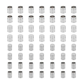 UNICRAFTALE 60pcs 2 Sizes 5/6mm Column Cord Ends 304 Stainless Steel End Caps Leather Cord Ends Stainless Steel Color Cord Terminators for DIY Necklaces Bracelets Jewelry Making