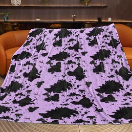 Purple Fleece Blanket King Size Lightweight Bed Blanket Warm Fuzzy Soft Throw Blanket for Bed All Season 90x108 inches
