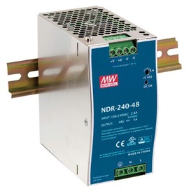 LINOVISION Mean Well NDR-240-48 48V 5 Amp 240W Industrial DIN Rail Power Supply PFC，90V to 264V AC Input