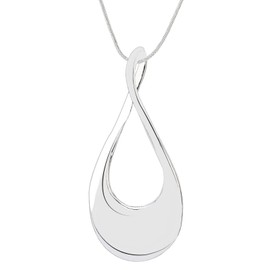 Madison Tyler Silver Classic Jewelry Collection | Teardrop Necklace with 18" Inch Snake Chain | Silver Earring Set (Teardrop Necklace Set)