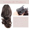 2 Pzs Extensiones de Cabello,40CM coleta postiza cabello natural(Castaño chocolate)