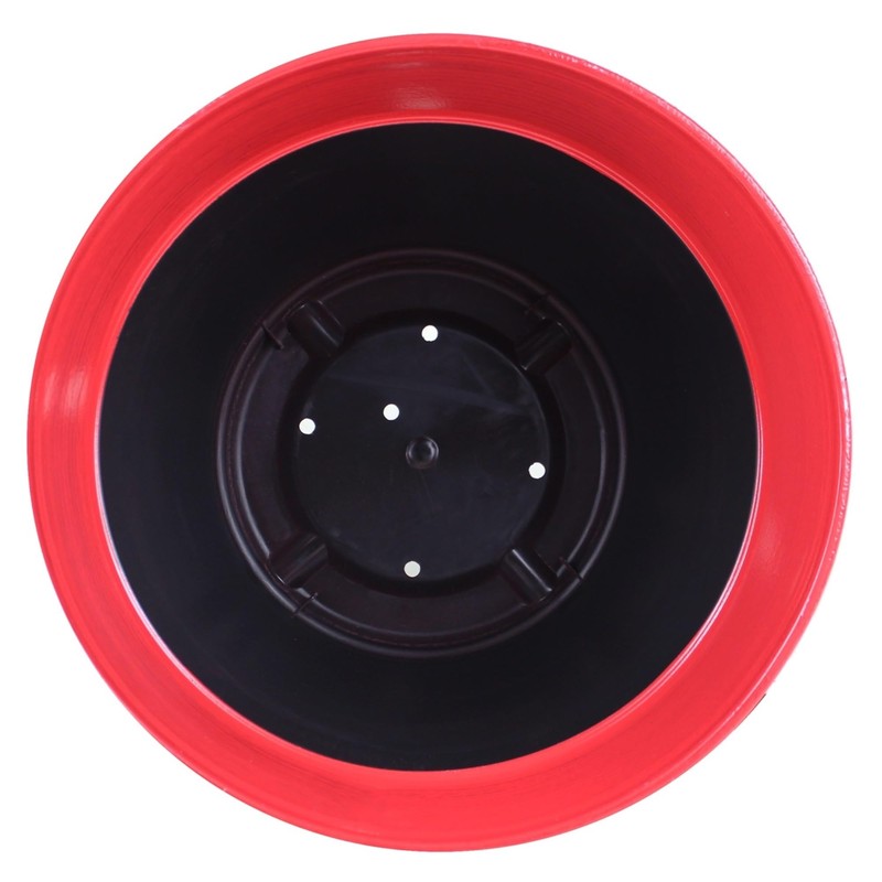 Garden Elements Indoor/Outdoor Glazed Brushed Happy Plastic Planter, Large, Bright