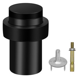 Door Stop, Door Stoppers for Floor, 50mm Floor Door Stops Indoors Door Stopper for Skirtings, Stainless Steel Heavy Duty Doorstop with Sound Dampening Rubber Bumper Wall Protector