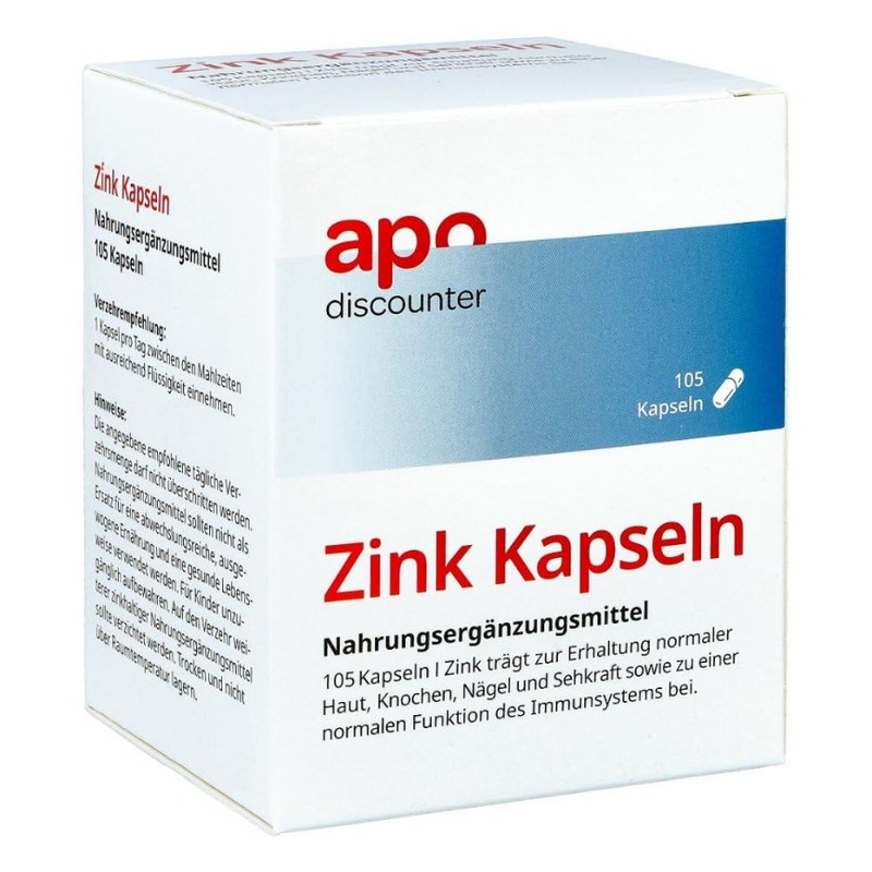 Apodiscounter Zinc Capsules 10 mg Pack of 105