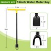 TFMUZERT Water Meter Key 16 Inch with 4-Way Utility Key,
