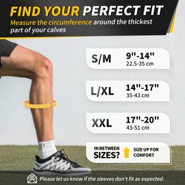 CAMBIVO Calf Compression Sleeve Men and Women, Footless Compression Socks for Calf Support, Shin Splints Support, Running, Sports, Flight, Hiking, Marathon(PAIR)