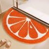 AKTHA Semicircle Bathroom Mat, Home Entrance Rug, Absorbent Anti-Slip Shower