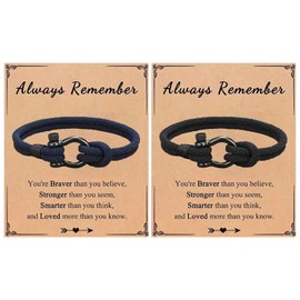 YSDYY 2 Pieces Boys Bracelets And 2 Cards, Handwoven Bracelets, Simple Design Bracelets, Gift Bracelets