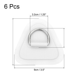 PATIKIL 3.5" Paddle Board D Rings, 6 Pcs Stainless Steel D-Ring PVC Patch Pad No Glue Include for Raft Kayak Inflatable Boat Surfboard, White