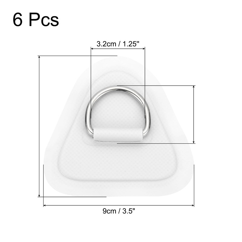 PATIKIL 3.5" Paddle Board D Rings, 6 Pcs Stainless Steel