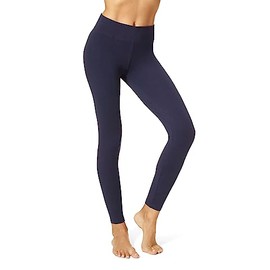 Hue Women's Cotton Ultra with Wide Waistband, Assorted Leggings Pants, Navy, Large US