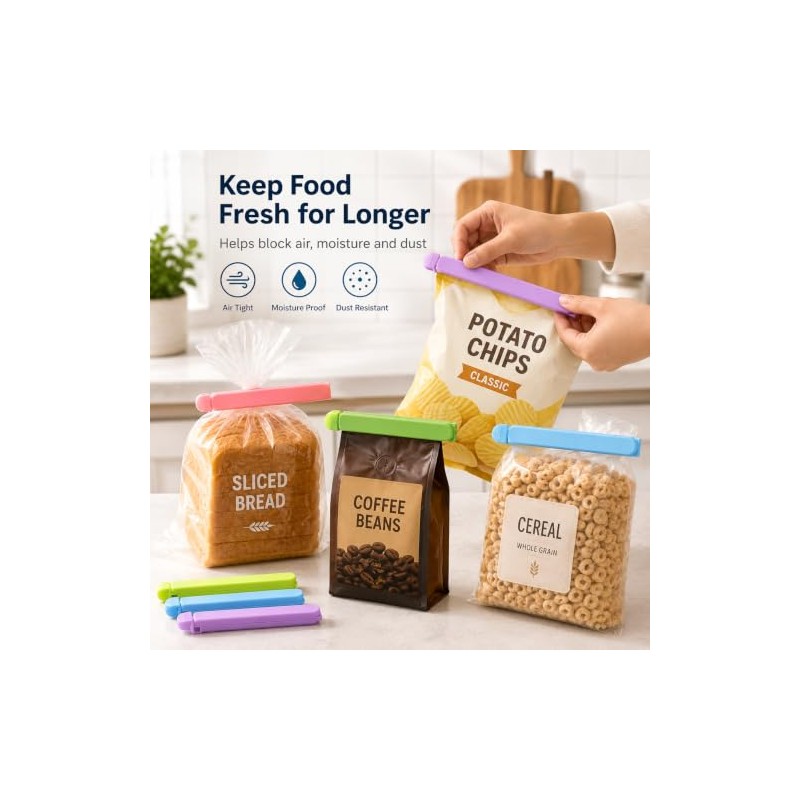 Tmflove - 12 clips de sellado para bolsas de alimentos