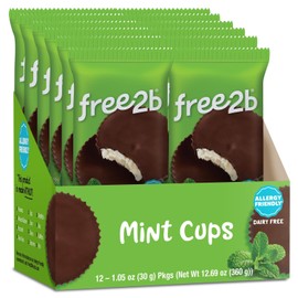 Free2b Mint Cups, Safe for School and Allergy Friendly, Gluten-Free, Dairy-Free, Nut-Free, and Soy-Free, 2-Cup Packages (Pack of 12, Mint)