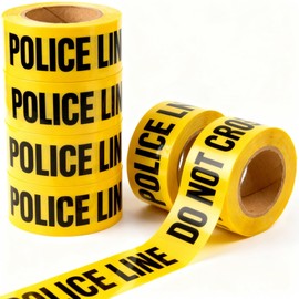 Police Line Do Not Cross Barricade Tape 6 Pack 3 inch X 1000 feet • Bright Yellow with a Bold Black Print • 3 in. Wide for Maximum Readability • Tear Resistant
