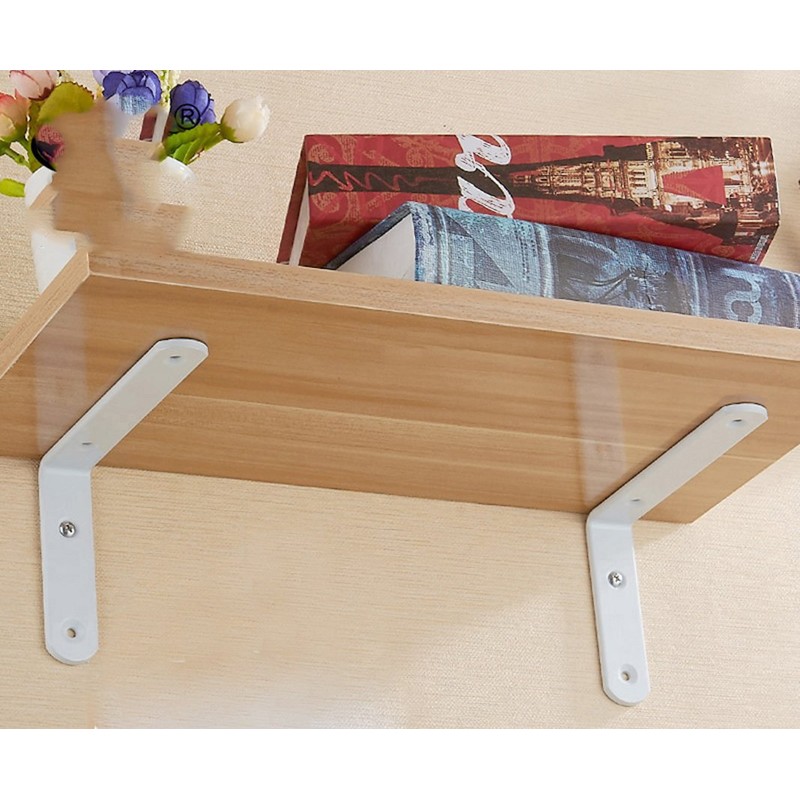 KKlewu Shelf Brackets 4mm Thick Right Shape Set of 4