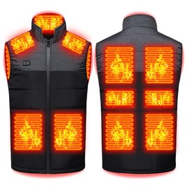 Heated Vest for Men Women, USB Electric Rechargeable Jacket 11 Heating Warming Vests for Fishing Hunting, Battery not Included (Color : Gray, Size : 4X-Large)