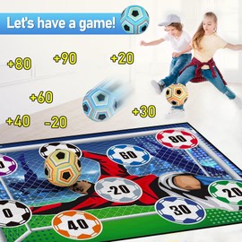 Football Ball Game Set for Kids, Indoor Outdoor Backyard Toss Football Goal Game with Velcro Balls, Foldable Flannel Goals, Christmas Birthday Gift for 3 4 5 6 7 8 Year Old Boys Girls Sport Toy