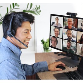 JPL USB Headset Commander-1 (V2) Monaural | USB-A Plug & Play | Professional Office/Contact Centre | Noise Cancelling | Incl Soft Pouch Case & A to C USB Adapter | Compatible with Major Softphones