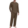 PrinStory Men's Pajama Set Soft Long Sleeve Shirts and Pants