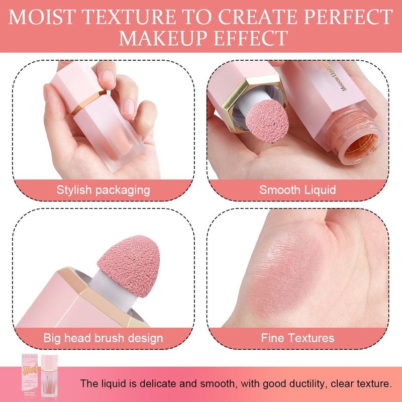 LOPHE Liquid Blush for Cheeks, Soft Cream Liquid Blush Stick