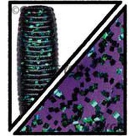 Yamamoto Gary 5" Kut Tail Worm - Realistic Easy-to-Use Soft Plastic Fishing Lure Baits - 10 Pack, Junebug Purple with Emerald