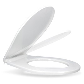 Inter-Sano® Toilet Lid O-Shape Oval White Standard Toilet Seat with Mounting Kit | Toilet Seat Made of Antibacterial PP Material Toilet Lid Fits In Any Bathroom Toilet Seat Toilet Seat