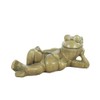 Solid Rock Stoneworks Reclining Frog Concrete Statue, 6" Tall, Aged