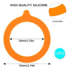 12 Pack Replacement Rubber Gaskets for Glass Jars, MaehSab Airtight Rubber Seals Rings for Clip Top Storage Jars, Reusable Silicone Leak Proof Seals for Regular Mouth Canning Jars