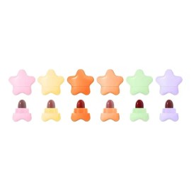 1 Estuche Mini Labiales En Forma D Estrella Kawaii 6 Piezas                                                                                           