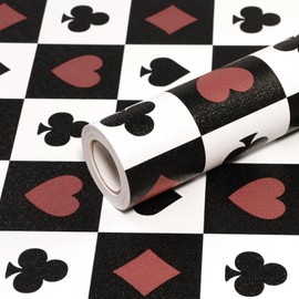 CAX Checkered Peel and Stick Wallpaper Checkerboard Contact Paper 17.3"x1200" Self-Adhesive Vinyl Roll Removable Wall Paper for Bedroom Accent Wall Shelf Liner Cabinets