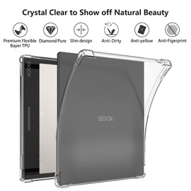 Aircawin Case for 7'' for Onyx Boox Tablet Go 7/GO 7 Color Series (1/2th Gen,2024/2025 Released)/Onyx Boox Leaf2/Leaf3/Leaf3 C/Page/Galileo e-Reader Case Clear,Shockproof Soft TPU Back Cover-Clear