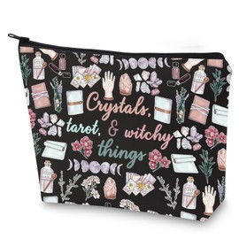 G2TUP - Neceser de bruja para tarot de cristales y cosas de brujería, bolsa de cosméticos de brujería, regalo de bruja, Crystal Tarot Nuevo, Diario