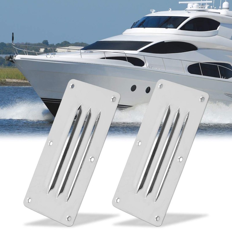 X AUTOHAUX 2pcs Boat 304 Stainless Steel Stamped Louvered Ventilation