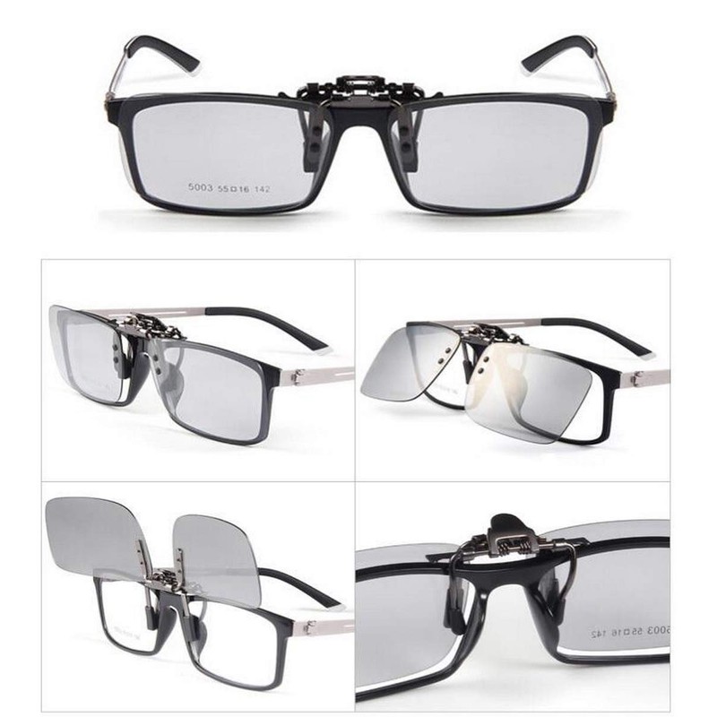WONOLO Photochromic Polarised Clip On Flip Sunglasses Polarized Fishing Eyewear