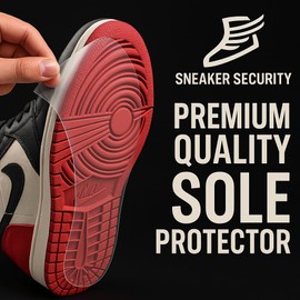 4 Pack - Heavy Duty Premium Quality Sole Protector Shoe Crease Protector, Clear Self-Adhesive Sole Protectors, Easy to Use Non Slip Wear Resistant Design, Self-Stick Shield