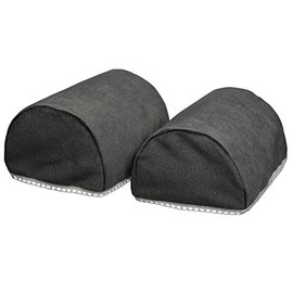 Classic Home Store Chenille Pair of Mini Rounded Arm Caps with Lace Trim Sofa Furniture Cover (Grey)