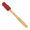 CybrTrayd , Red Silicone Wood Handle Mini Spatula, One Size