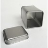 Silver 50 gram 8 centimeter square tin caddy