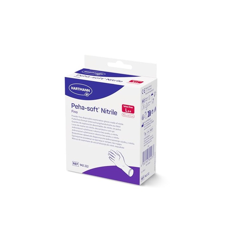 Peha-soft Nitrile Fino Powder-Free Non-Sterile Examination Gloves Size L Pack